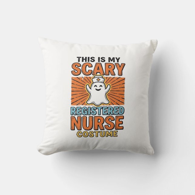 Skrämmande Sjuksköterskekostym Halloween Design_1 Kudde (Framsida)