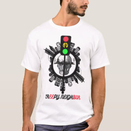 Skrämmande skalle & hemsökt stad – gotisk skräckko t shirt