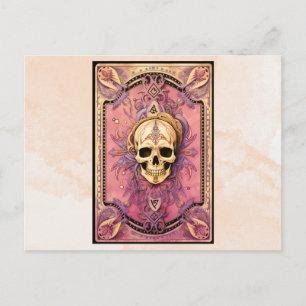 Skrämmande Skalle Planchette Beige Akvarell Hallow Helg Vykort
