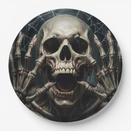 Skrämmande skalleskrik Halloweenfest Rädslan