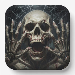 Skrämmande skallskrik Halloweenfest Rädslan