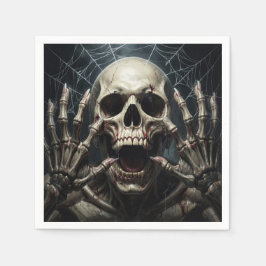 Skrämmande skallskrik Halloweenfest Rädslan Pappersservett