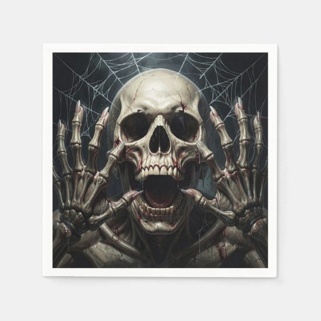 Skrämmande skallskrik Halloweenfest Rädslan Pappersservett (Framsidan)
