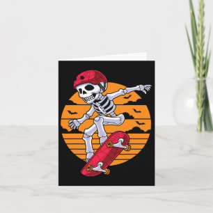 Skrämmande Skateboardåkande Skelett Rolig Skater Kort