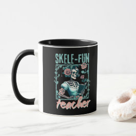 Skrämmande Skelett Grundskollärare för Halloween Mugg