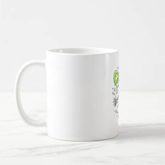 Skrämmande skelett Halloween-ben Spindelväv Kaffemugg (Vänster)
