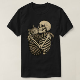 Skrämmande skelett och kattröja – Kusligt söt Hall T Shirt