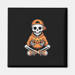 Skrämmande skelett-videospel Halloween-spel Gamer Magnet
