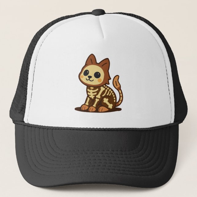 Skrämmande skelettkatt  keps (Framsida)
