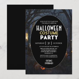 Skrämmande skog årlig Halloween-kostymfest Inbjudningar
