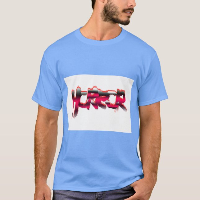 Skrämmande ”Skräck” tryckt T-shirt för sann skräck (Framsida)