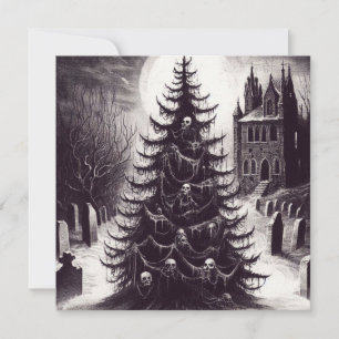 Skrämmande skräckjulgran Goth Xmas Julkort