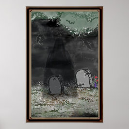 Skrämmande skuggfoto inramad affisch