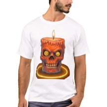 Skrämmande Smältande Dödskalle Ljus Grafik T-Shirt