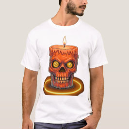 Skrämmande Smältande Dödskalle Ljus Grafik T-Shirt