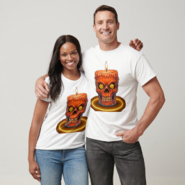 Skrämmande Smältande Dödskalle Ljus Grafik T-Shirt