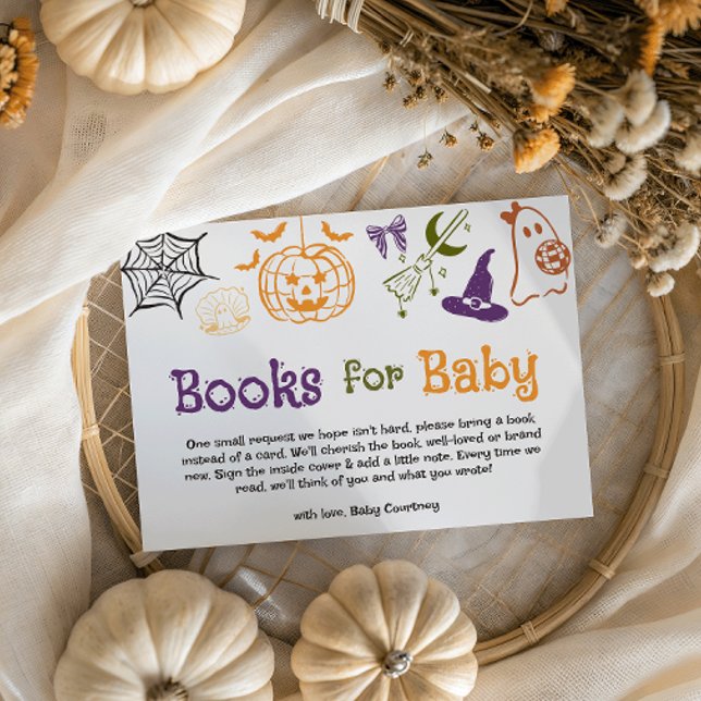 Skrämmande Snälla Halloweenböcker för Baby Shower Tilläggskort (Skapare uppladdad)