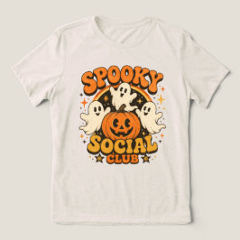 Skrämmande social klub Retro Halloween-spöke T Shirt
