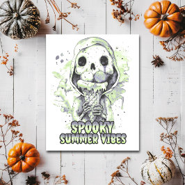 Skrämmande sommarstämning skelett glass Summerween Vykort