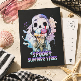 Skrämmande sommarvibbar Skelett Glass Summerween Vykort
