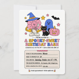 Skrämmande söß Halloween födelsedagsinbjudan Inbjudningar