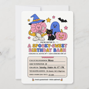 Skrämmande söß Halloween födelsedagsinbjudan Inbjudningar