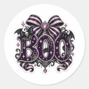 Skrämmande söt "BOO" Halloween Runt Klistermärke