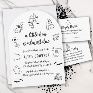 Skrämmande söt, en liten Boo är på väg Baby Shower Inbjudningar