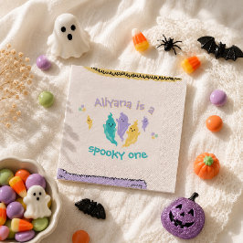 Skrämmande söt färgglad Halloween-spöke födelsedag Pappersservett