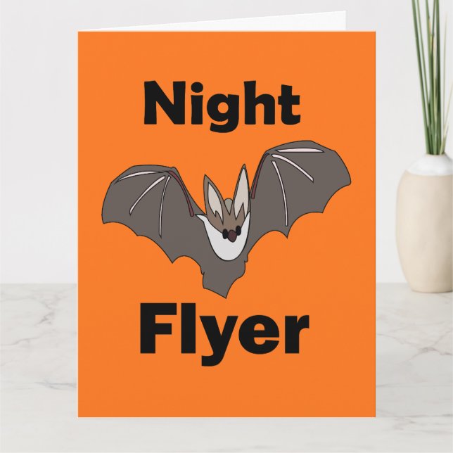 Skrämmande söt fladdermus nattflygare kort (Framsida)
