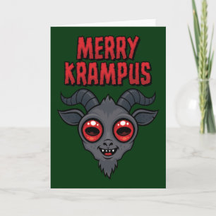 Skrämmande söt glad Krampus Kort