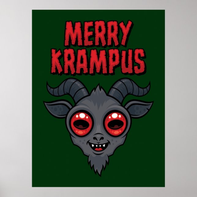 Skrämmande söt glad Krampus Poster (Framsidan)