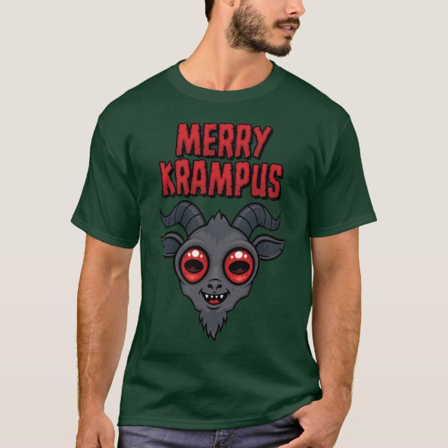 Skrämmande söt glad Krampus T Shirt (Framsida)