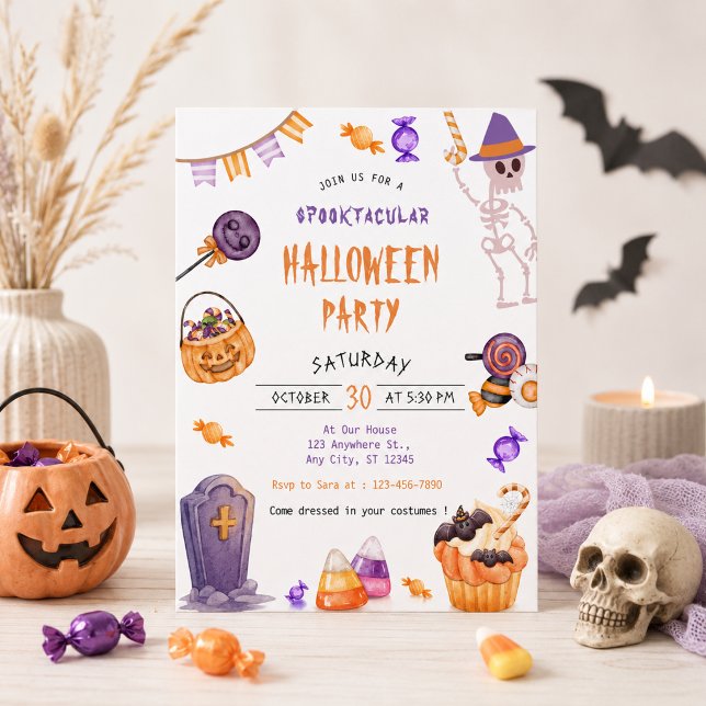 Skrämmande söt Halloween-fest Inbjudningar (Skapare uppladdad)