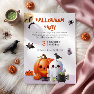 Skrämmande söt Halloween-fest Inbjudningar