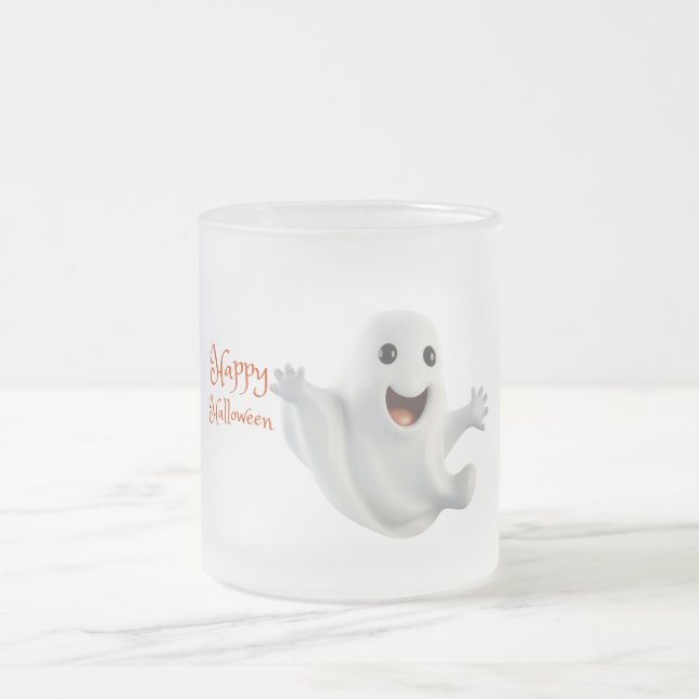 Skrämmande söt Halloween-ghost Frostad Glasmugg (Center)