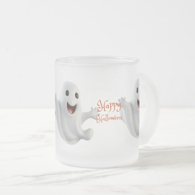 Skrämmande söt Halloween-ghost Frostad Glasmugg (Framsida höger)