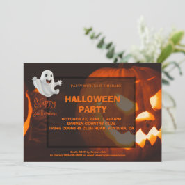 Skrämmande söt Halloween-ghost Inbjudningar