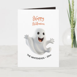 Skrämmande söt Halloween-ghost Kort