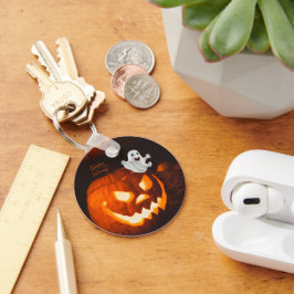 Skrämmande söt Halloween-ghost Nyckelring