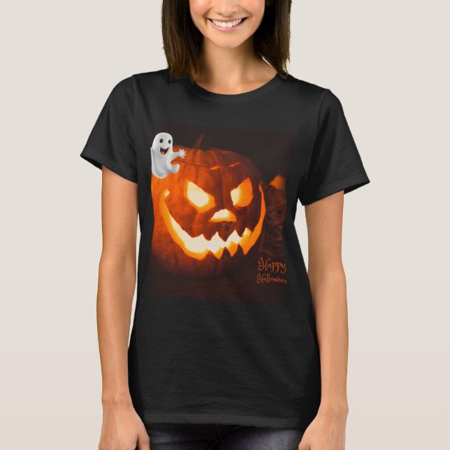 Skrämmande söt Halloween-ghost T Shirt (Framsida)