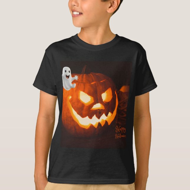 Skrämmande söt Halloween-ghost T Shirt (Framsida)
