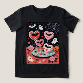 Skrämmande-söt Halloween-illustration av hjärta T Shirt