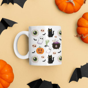 Skrämmande söt Halloween-mönster  Kaffemugg