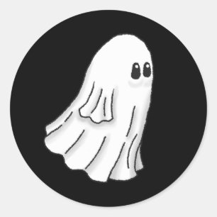 Skrämmande & söt Halloween-spöke Runt Klistermärke