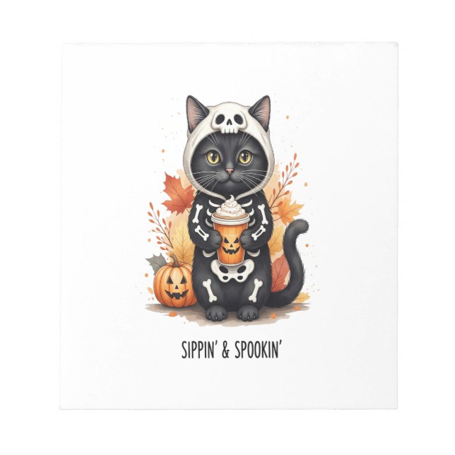 Skrämmande söt katthalloween anteckningsblock (Framsida)
