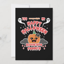 Skrämmande söt Kawaii Halloween-spökbräda Julkort