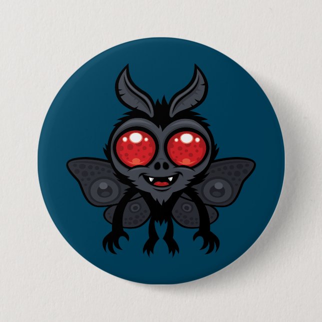 Skrämmande söt kryptid Mothman-monster Knapp (Framsida)