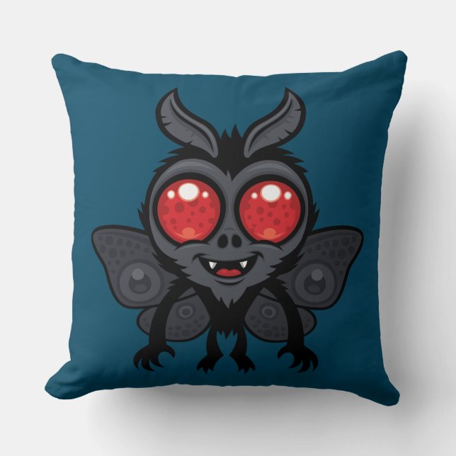Skrämmande söt kryptid Mothman-monster Kudde (Framsida)
