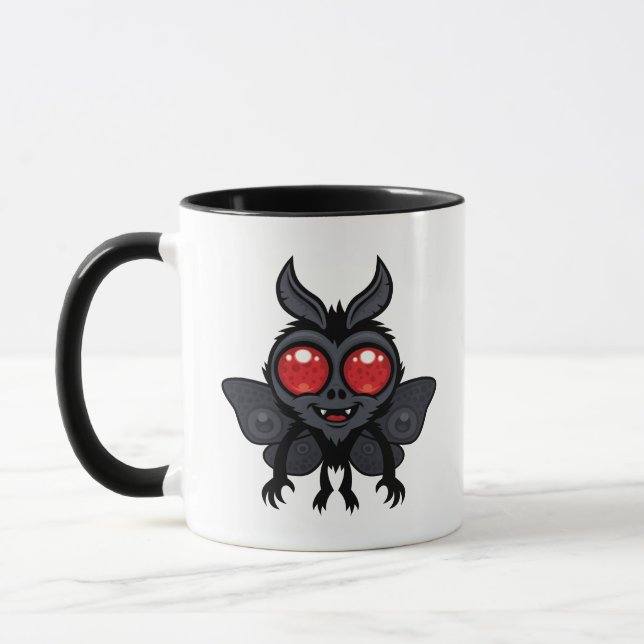 Skrämmande söt kryptid Mothman-monster Mugg (Vänster)